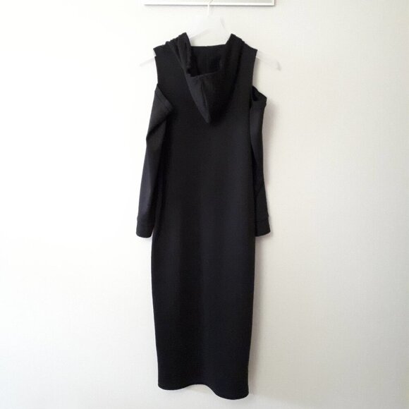 EUC Juna & Hope black and purple cold shoulder accent track dress with hood, S - Picture 7 of 9